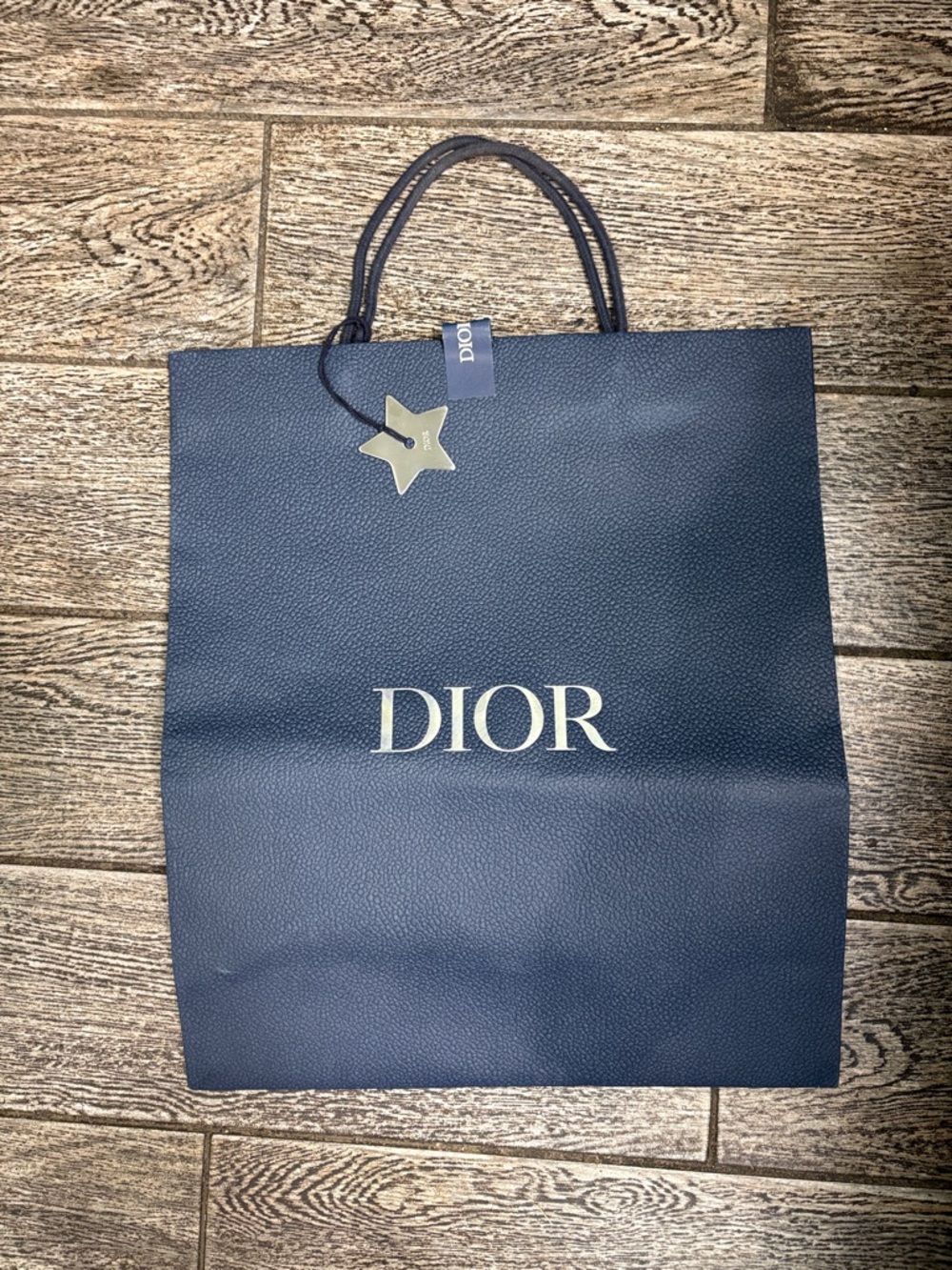Dior 2pcs Dior 🌟 Star Charm w/ Navy Blue GIFT Paper Bag/Size W 15.5”X 18”H
